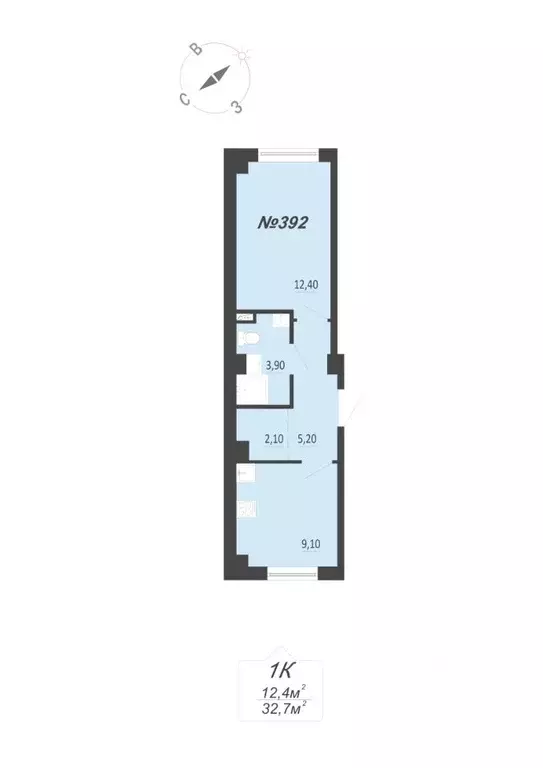 1-к кв. Свердловская область, Екатеринбург ул. Круговая, 18 (32.7 м) - Фото 1