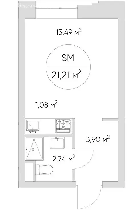 Квартира-студия: Москва, Автомобильный проезд, 4 (21 м) - Фото 0