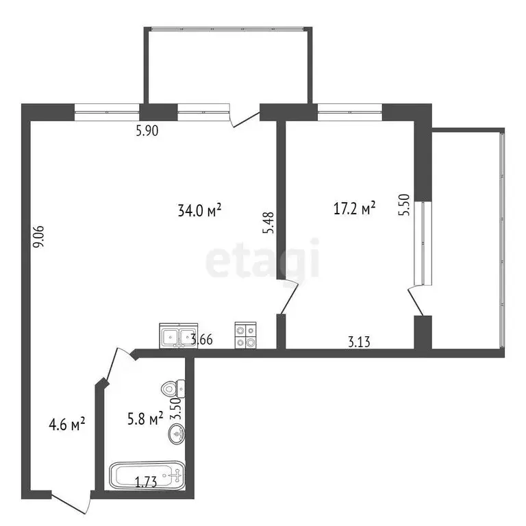2-комнатная квартира: Алупка, улица Ленина, 66Б (76.5 м) - Фото 0