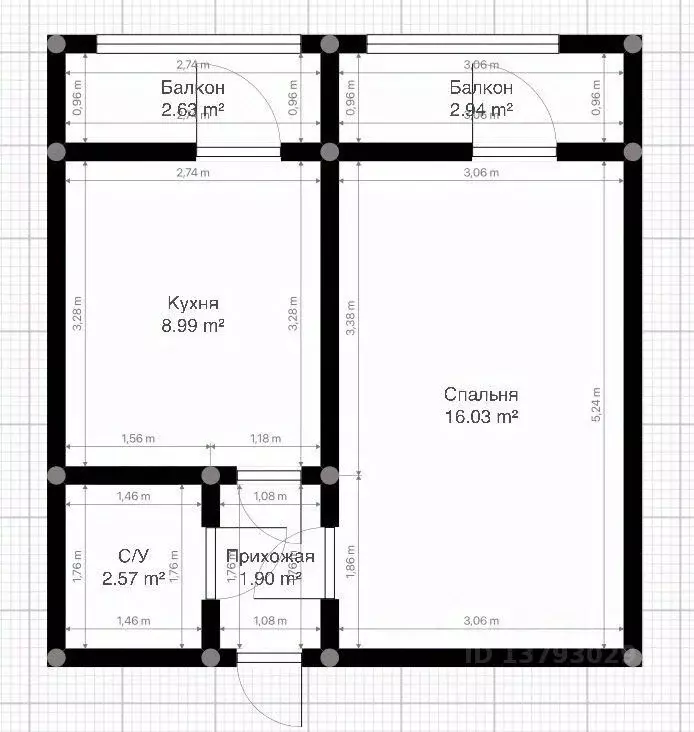 1-к кв. Кабардино-Балкария, Нальчик ул. Калмыкова (33.5 м) - Фото 1