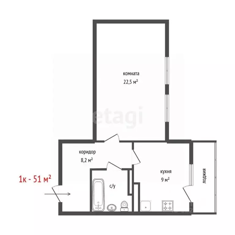 1-к кв. Свердловская область, Екатеринбург ул. Патриотов, 6к2 (51.0 м) - Фото 1