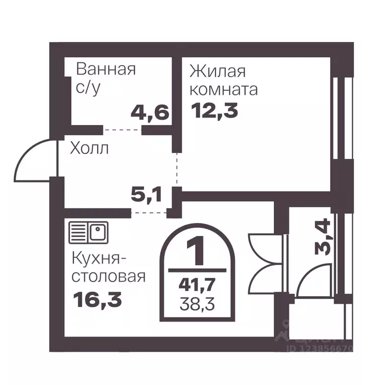 1-к кв. Челябинская область, Челябинск просп. Ленина, 19В (38.3 м) - Фото 0