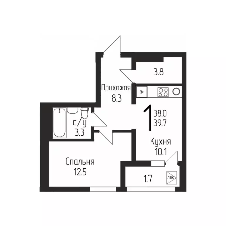 Продаётся 1-к квартира, 39.7 м - Фото 0