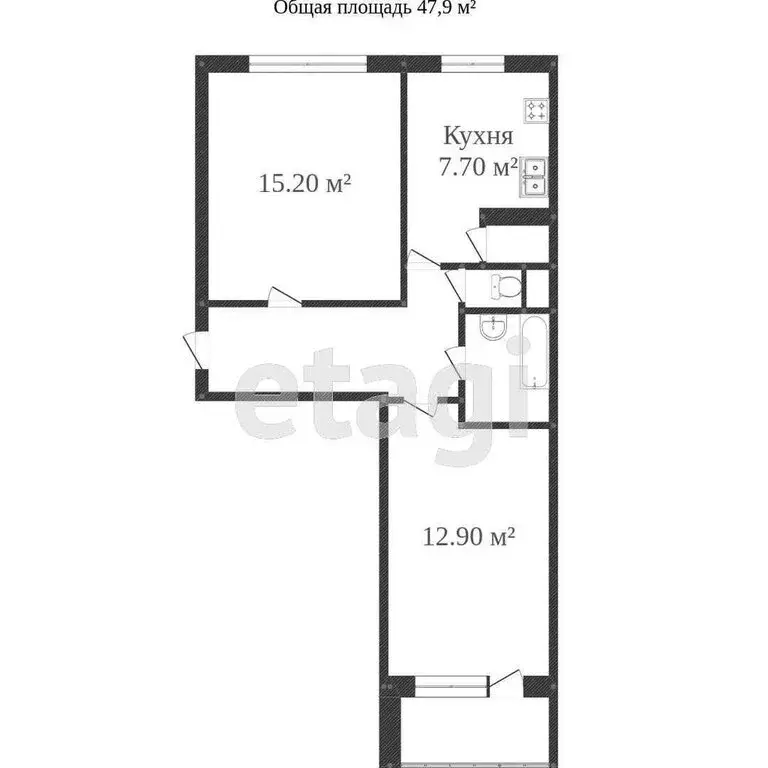 2-комнатная квартира: Вологда, улица Маршала Конева, 24Б (48 м) - Фото 0