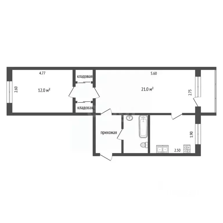2-к кв. Севастополь ул. Гоголя, 47 (44.4 м) - Фото 2