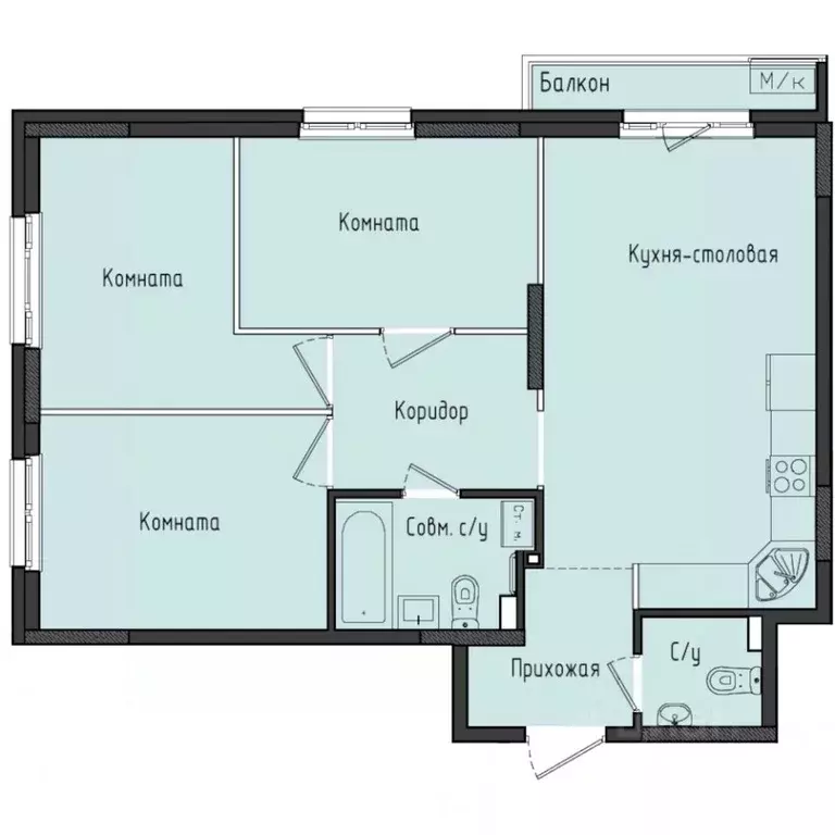 3-к кв. Удмуртия, Завьяловский район, с. Первомайский Город ... - Фото 1