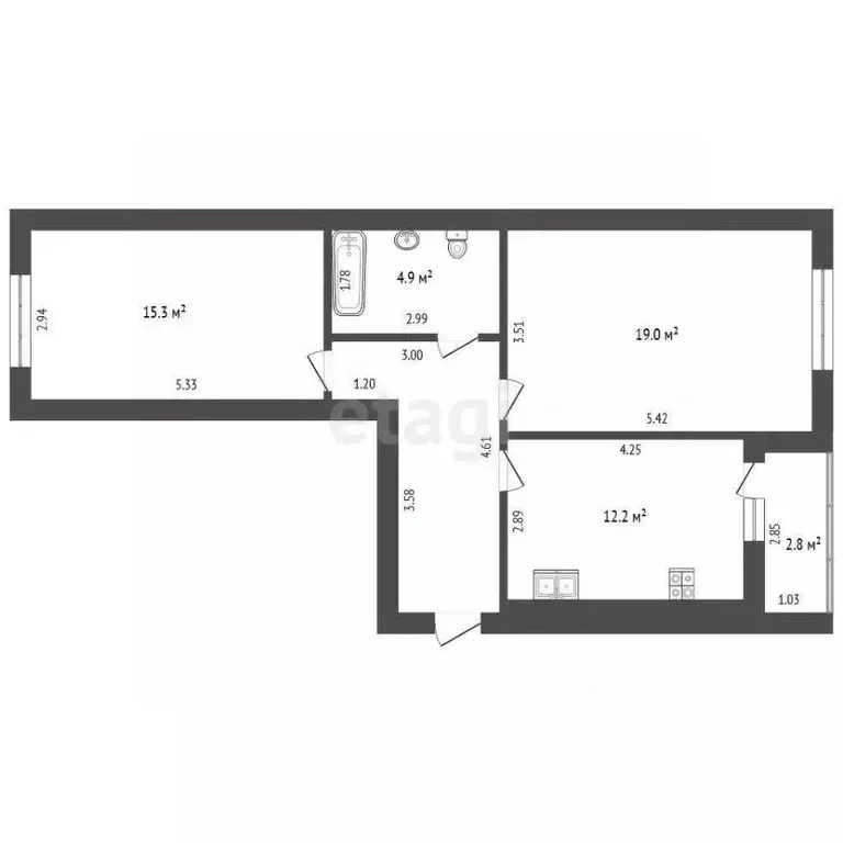 2-к кв. Калининградская область, Калининград ул. Виктора Гакуна, 5 ... - Фото 1