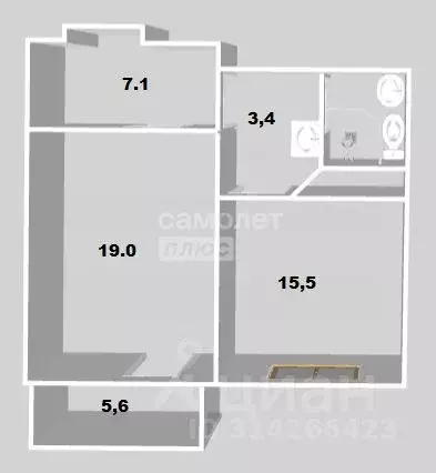 Офис в Московская область, Подольск Северная ул., 9а (54 м) - Фото 1