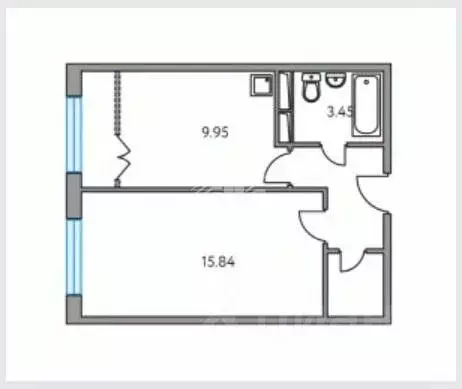 1-к кв. Московская область, Ленинский городской округ, Лопатино пгт ... - Фото 2