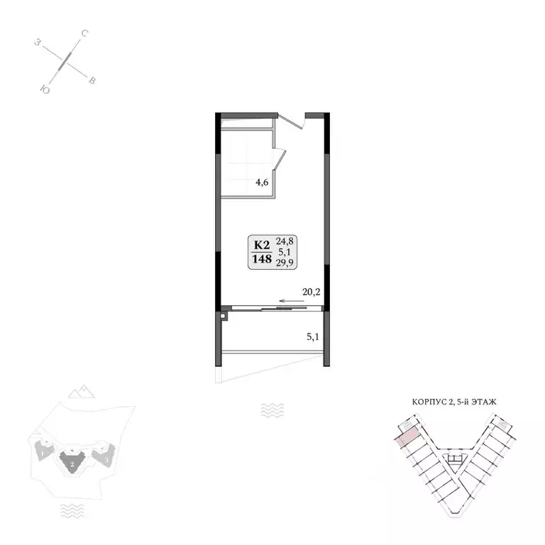 Студия Крым, Алушта муниципальный округ, пос. Бондаренково Летто жилой ... - Фото 1