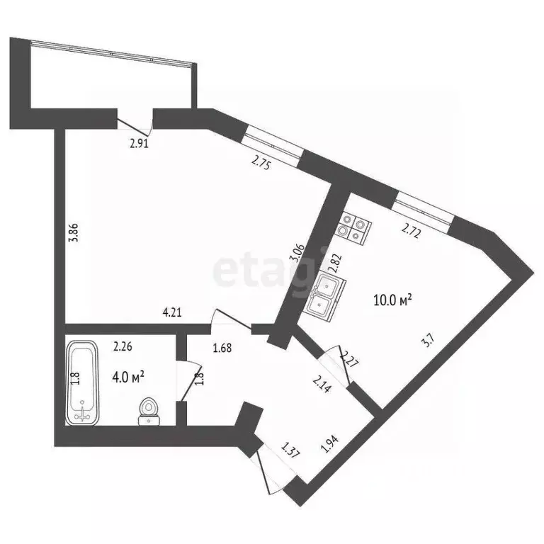 1-к кв. Мордовия, Саранск ул. Гагарина, 98/1 (37.4 м) - Фото 2