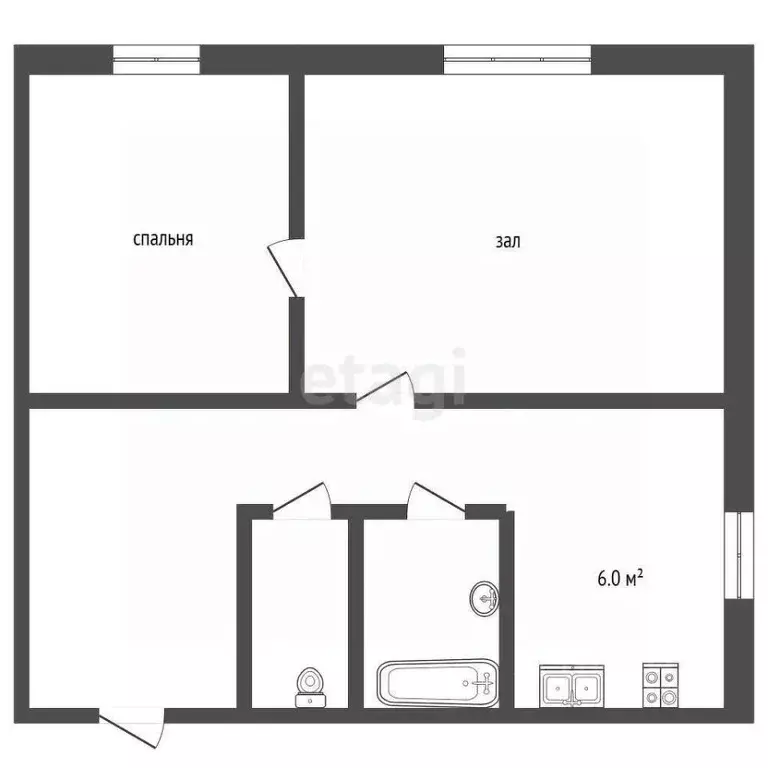 2-к кв. Ростовская область, Новошахтинск ул. Челюскина, 12 (50.0 м) - Фото 2