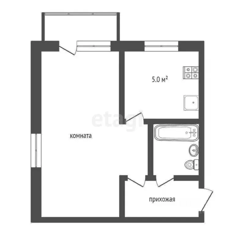 1-к кв. Самарская область, Самара ул. Мориса Тореза, 149 (33.0 м) - Фото 2