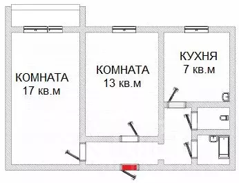 2-к кв. Челябинская область, Челябинск Комсомольский просп., 33б (46.2 ... - Фото 1