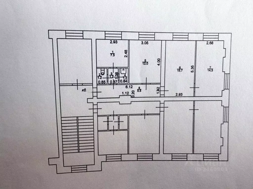 3-к кв. Татарстан, Зеленодольск Комсомольская ул., 24 (62.0 м) - Фото 1