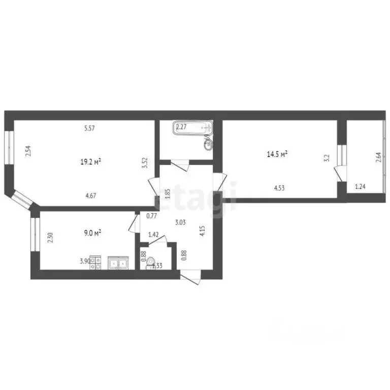 2-к кв. Московская область, Дмитров Сиреневая ул., 7 (59.1 м) - Фото 1