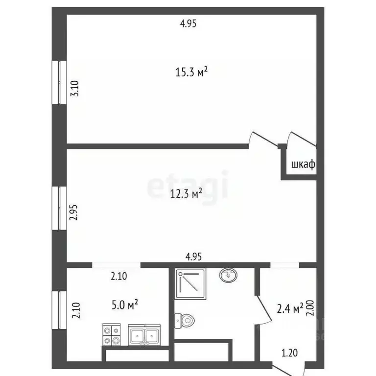 2-к кв. Калининградская область, Калининград Печатная ул., 16 (40.0 м) - Фото 2