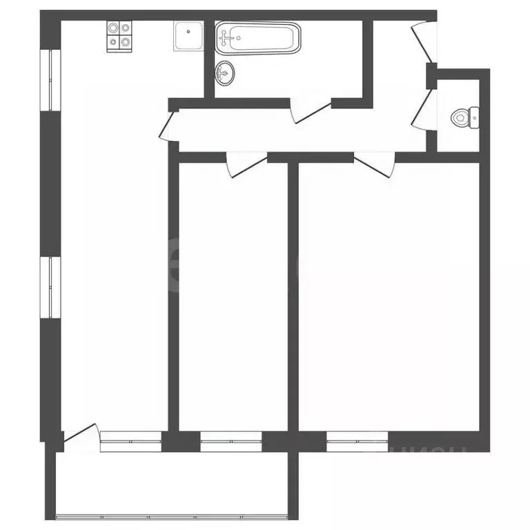 2-к кв. Тульская область, Тула Первомайская ул., 32А (85.3 м) - Фото 1