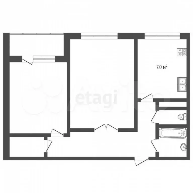 1-к. квартира, 38 м, 8/9 эт. - Фото 0