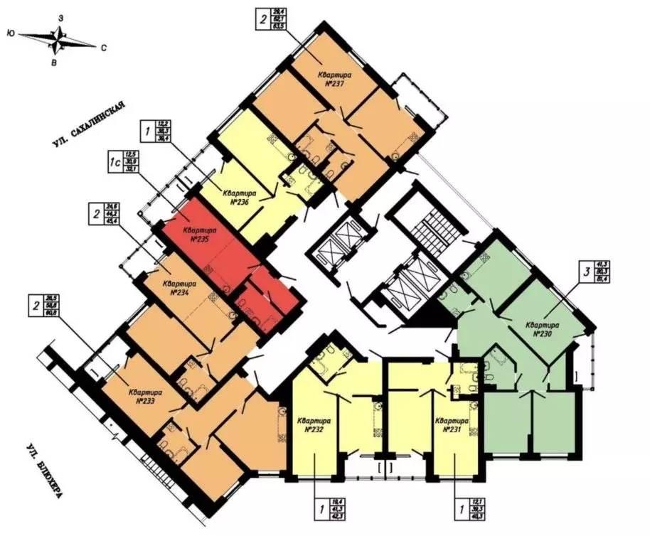 2-к кв. Свердловская область, Екатеринбург ул. Блюхера, 89 (61.1 м) - Фото 1