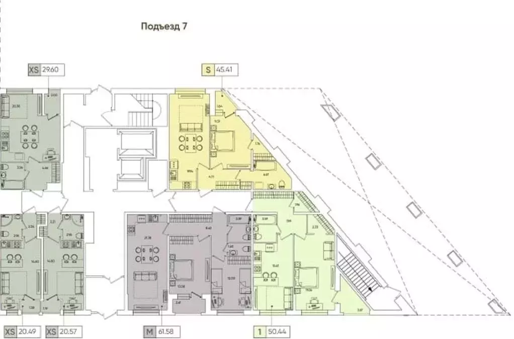 Студия Санкт-Петербург Планерная ул., 87к1 (19.9 м) - Фото 1