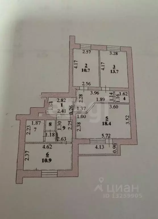 3-к кв. Липецкая область, Липецк Политехническая ул., 11 (76.0 м) - Фото 2