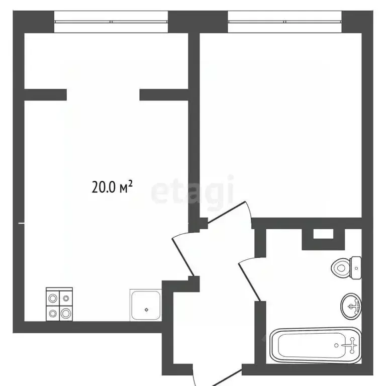 1-к кв. Тюменская область, Тюмень ул. Алматинская, 4 (40.0 м) - Фото 2