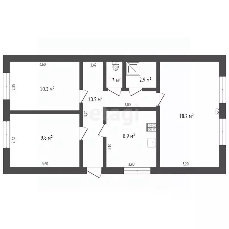 Дом в Кемеровская область, Юрга Сосновая ул., 19 (62 м) - Фото 1