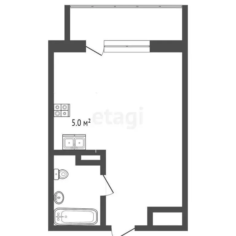 Квартира-студия: Тюмень, улица Новосёлов, 107к2 (17.9 м) - Фото 1