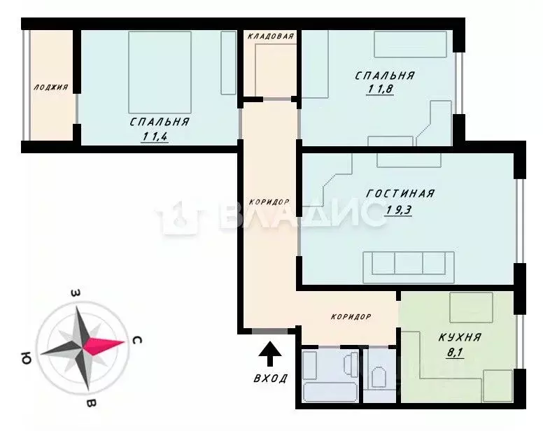3-к кв. Воронежская область, Воронеж Минская ул., 71 (70.0 м) - Фото 2