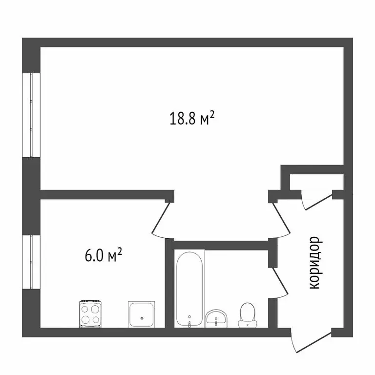 1-комнатная квартира: Воронеж, улица Варейкиса, 53 (29.8 м) - Фото 1