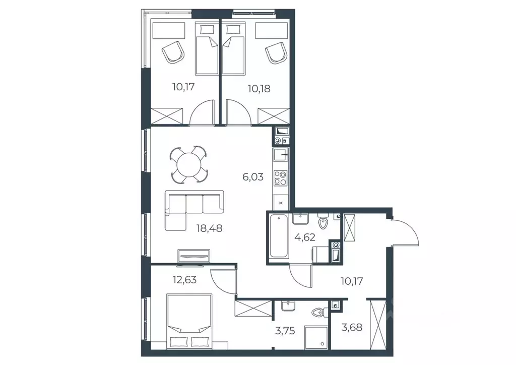 3-к кв. Астраханская область, Астрахань Татарская Слобода кв-л,  ... - Фото 1