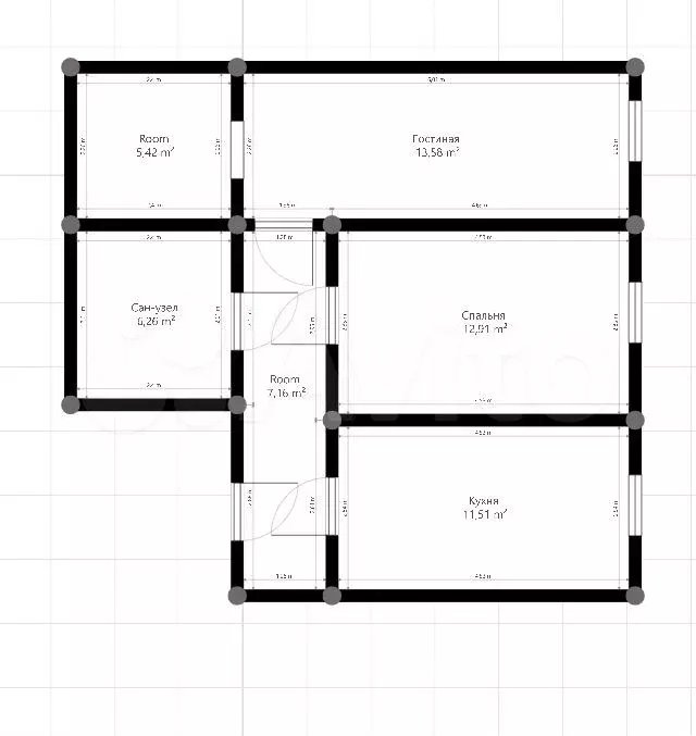 2-к. квартира, 60 м, 8/11 эт. - Фото 0