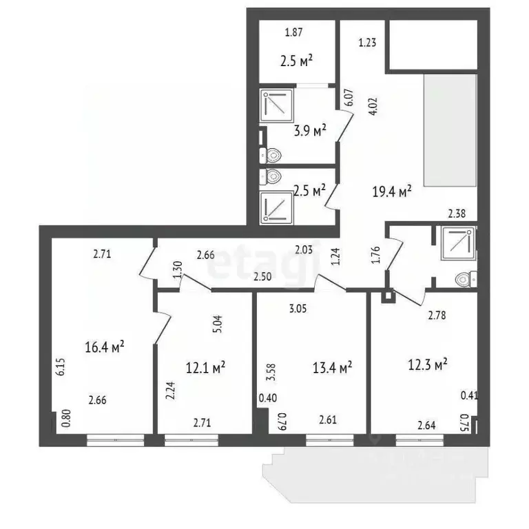 6-к кв. Санкт-Петербург Кузнецовская ул., 11 (186.0 м) - Фото 1