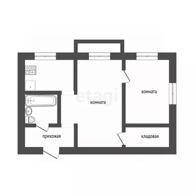 2-к кв. Свердловская область, Нижний Тагил ул. Энтузиастов, 5 (42.9 м) - Фото 2