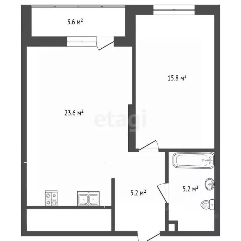 1-к кв. Тюменская область, Тюмень ул. Бориса Прудаева, 4 (49.7 м) - Фото 1