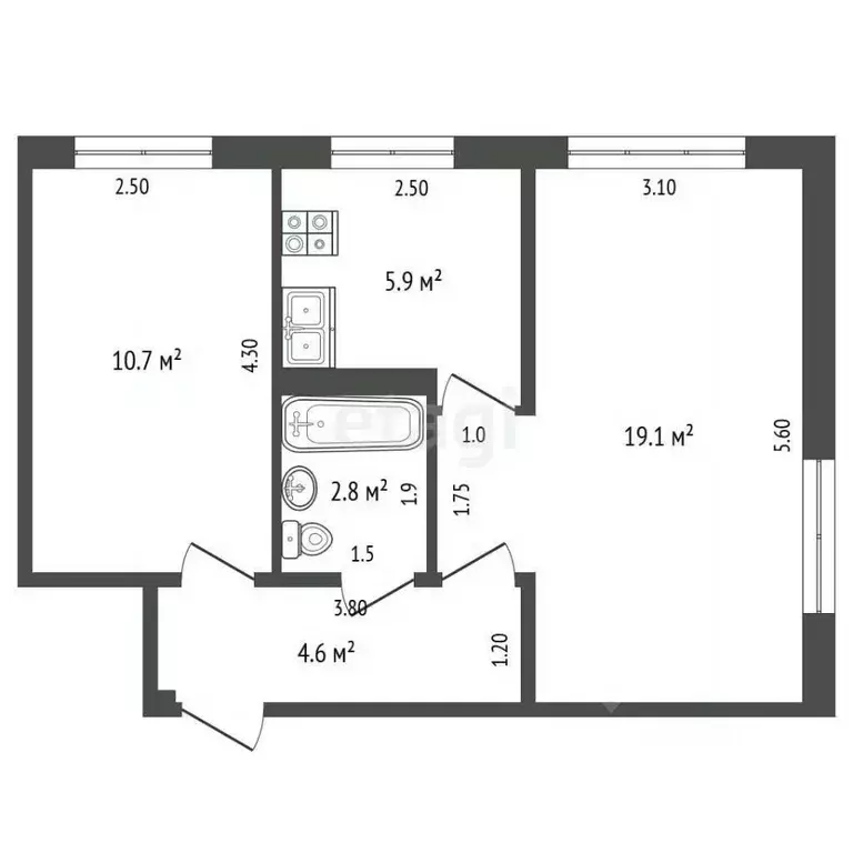 2-к кв. Мордовия, Саранск просп. 60 лет Октября, 103 (43.1 м) - Фото 1