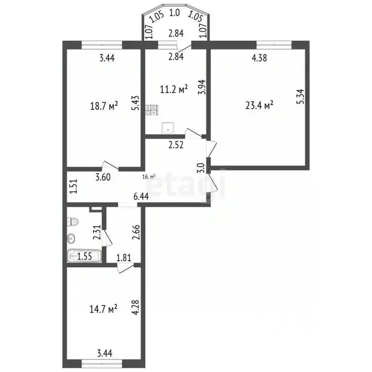 3-к кв. Ханты-Мансийский АО, Сургут ул. Александра Усольцева, 2/1 ... - Фото 1