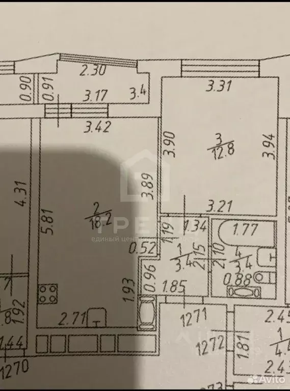 1-к кв. Ленинградская область, Мурино Всеволожский район, просп. ... - Фото 2