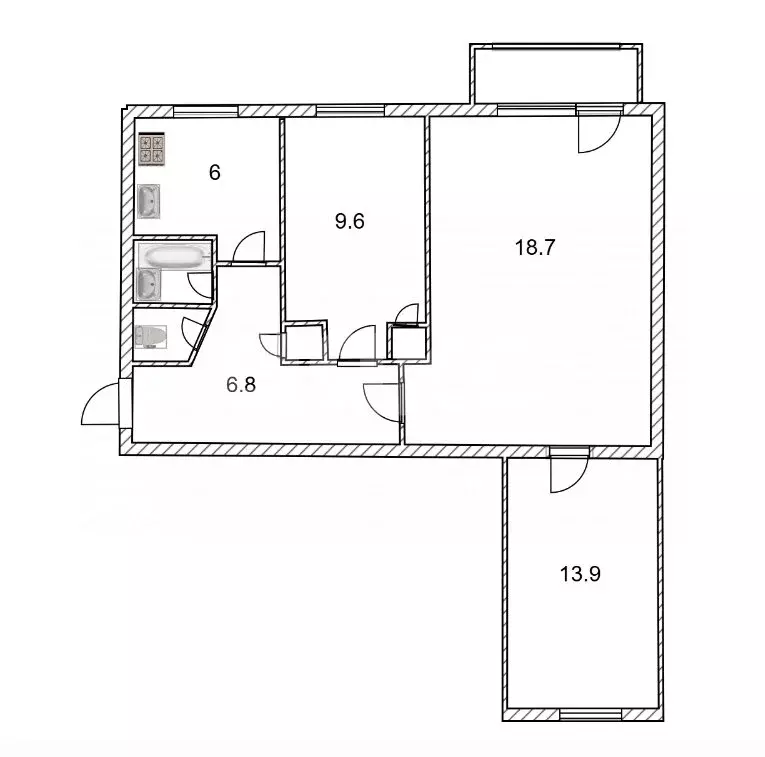 3-комнатная квартира: Симферополь, Ростовская улица, 14 (59 м) - Фото 1