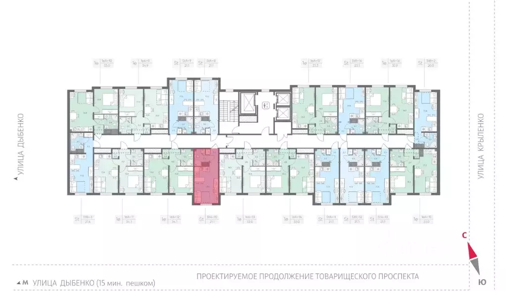Студия Санкт-Петербург Товарищеский просп., 38Б (21.1 м) - Фото 1