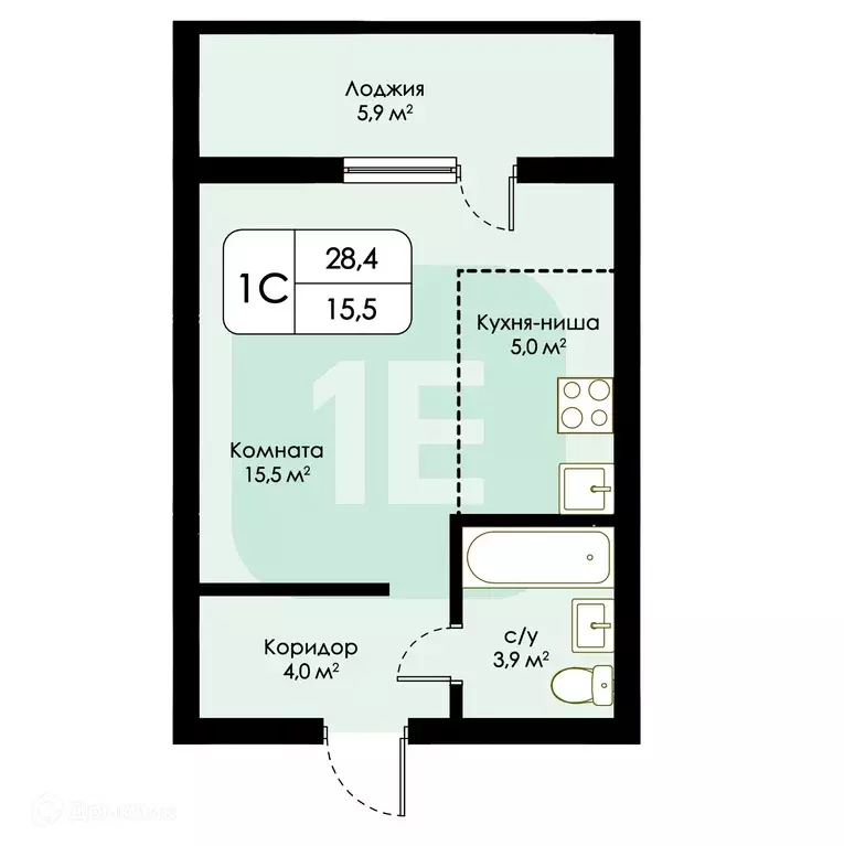 Продаётся квартира-студия, 28.4 м - Фото 0