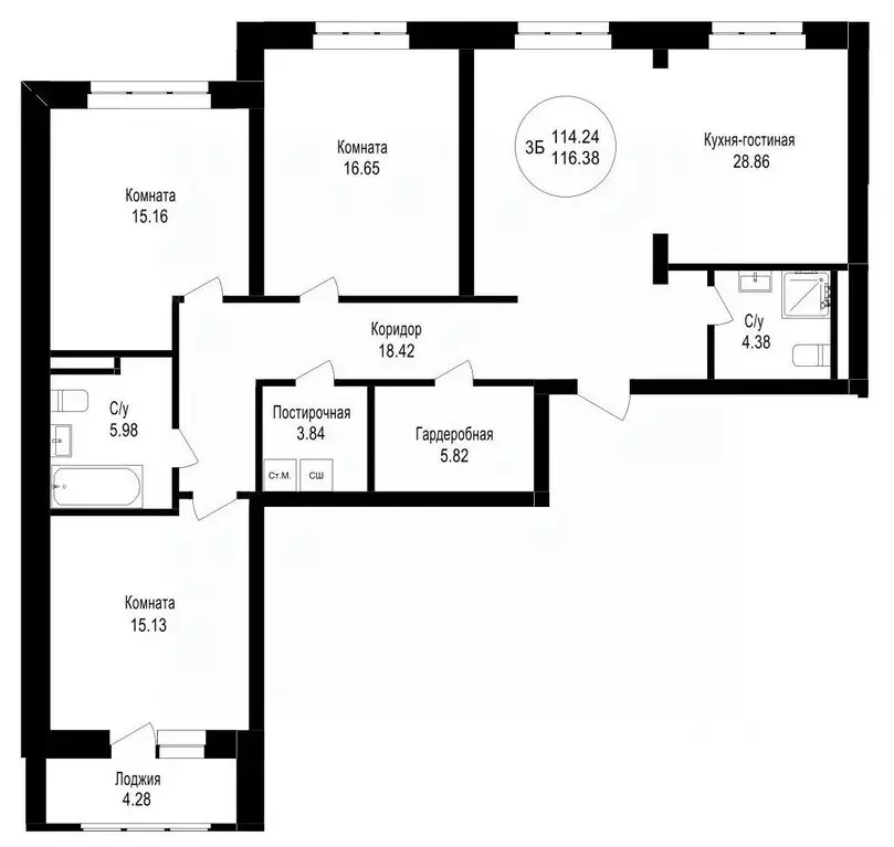 3-к кв. Тюменская область, Тюмень ул. Евгения Войнова, 7 (118.89 м) - Фото 0