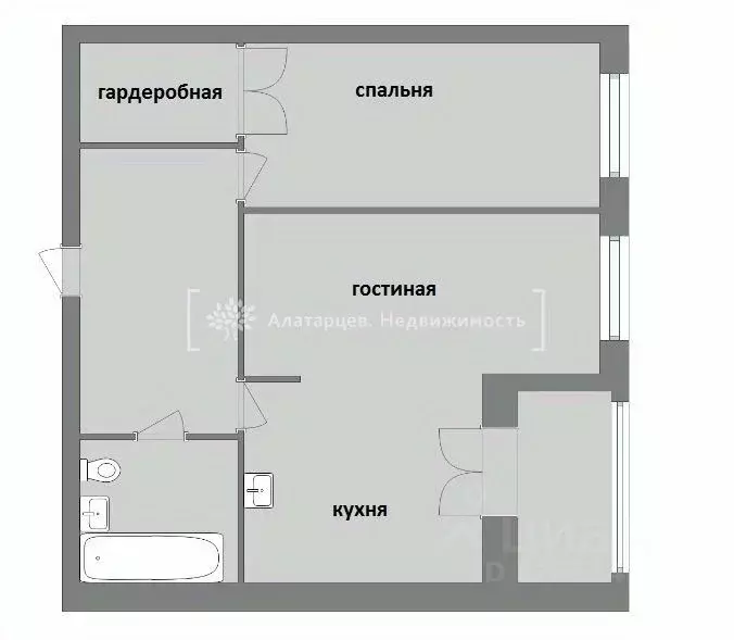 2-к кв. Томская область, Томск ул. Пушкина, 61/2 (48.1 м) - Фото 2