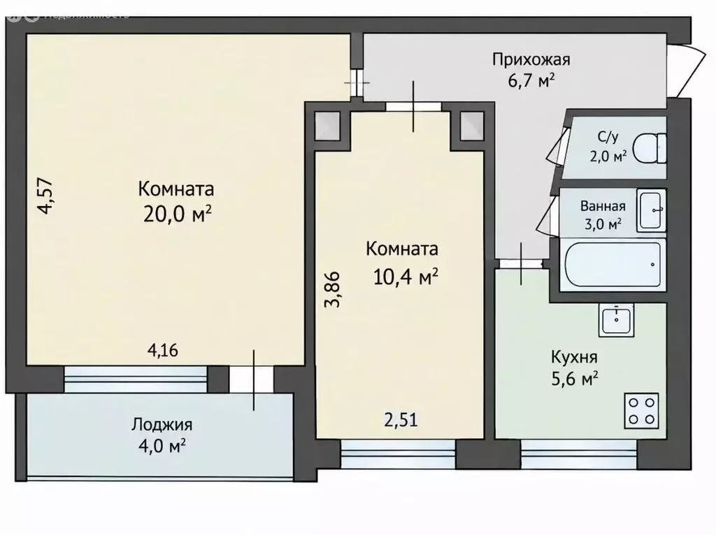 2-комнатная квартира: Санкт-Петербург, проспект Народного Ополчения, ... - Фото 2
