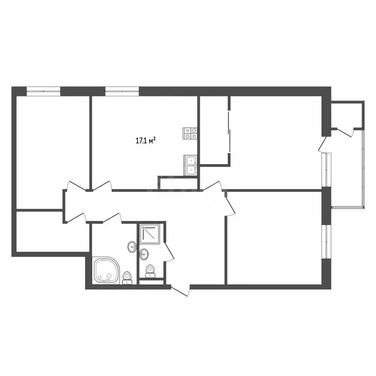 3-комнатная квартира: Раменское, улица Чугунова, 15Б (94.3 м) - Фото 1