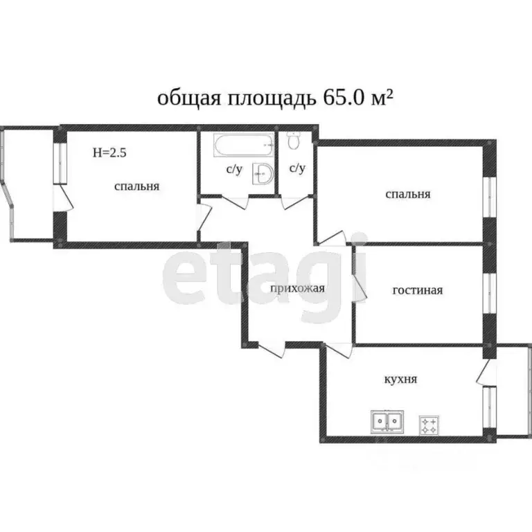 3-к кв. Костромская область, Кострома Малышково мкр, проезд ... - Фото 1