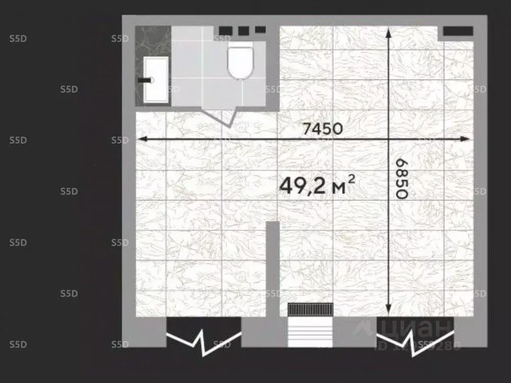 Торговая площадь в Москва Зорге 9 жилой комплекс, 9Ак7 (49 м) - Фото 2