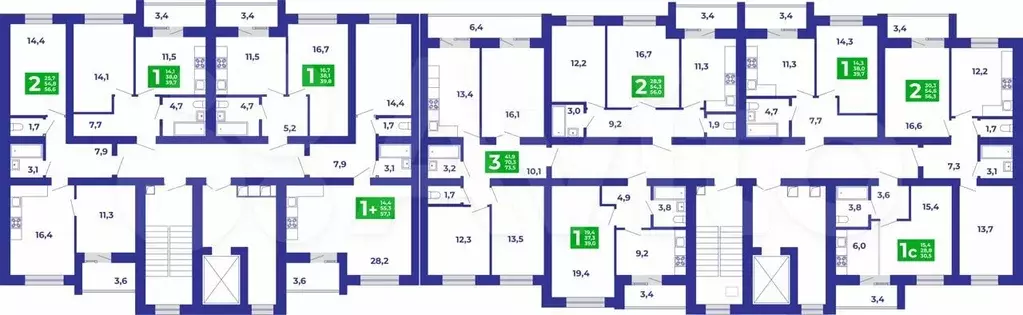 2-к. квартира, 56 м, 2/9 эт. - Фото 1