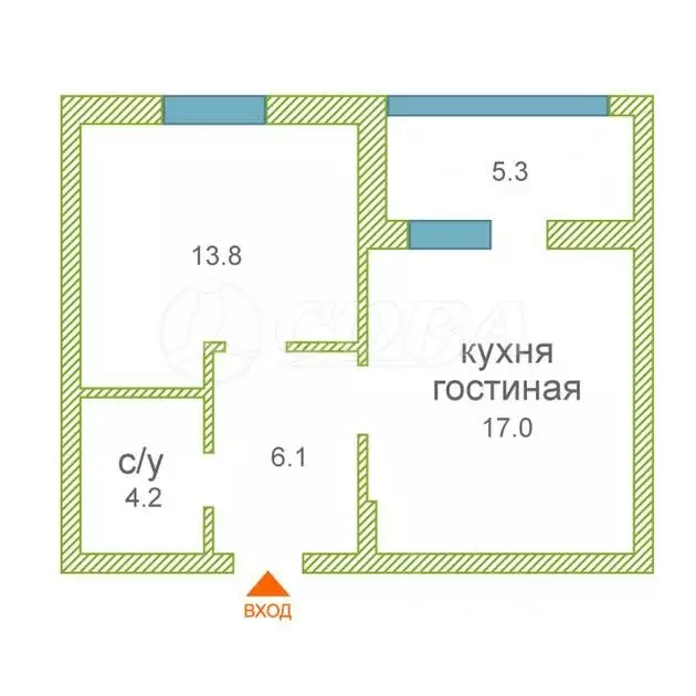 1-к кв. Тюменская область, Тюмень Олимпийская ул., 9/3 (44.9 м) - Фото 2